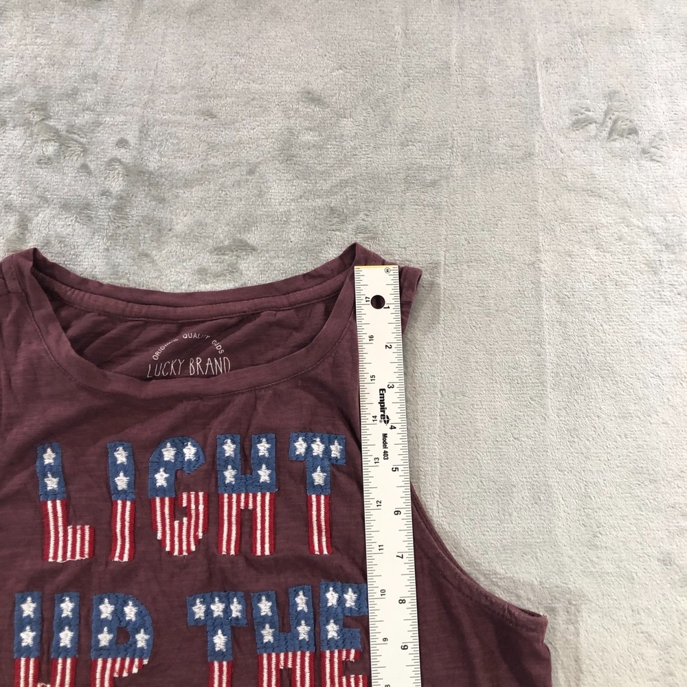 Lucky Brand Tank Top Womens Light Up The Sky Patriotic Red Size M 4th Of July - Picture 10 of 16